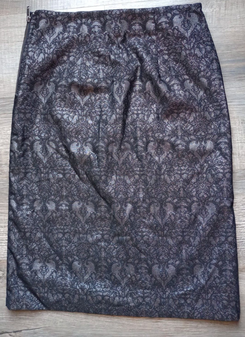 Worthington Womens 5 Black Shimmer Glitter Knee Length Pencil Lined Skirt